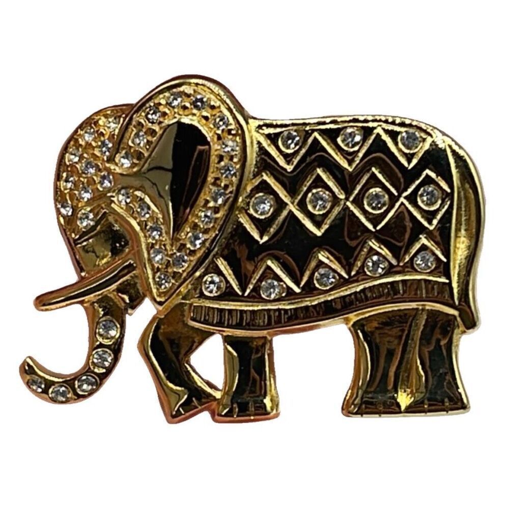 1980’s vintage Tora embellished elephant brooch